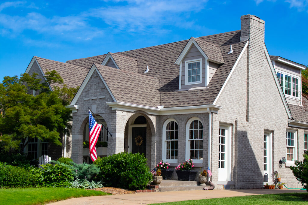 Grey brick exterior paint