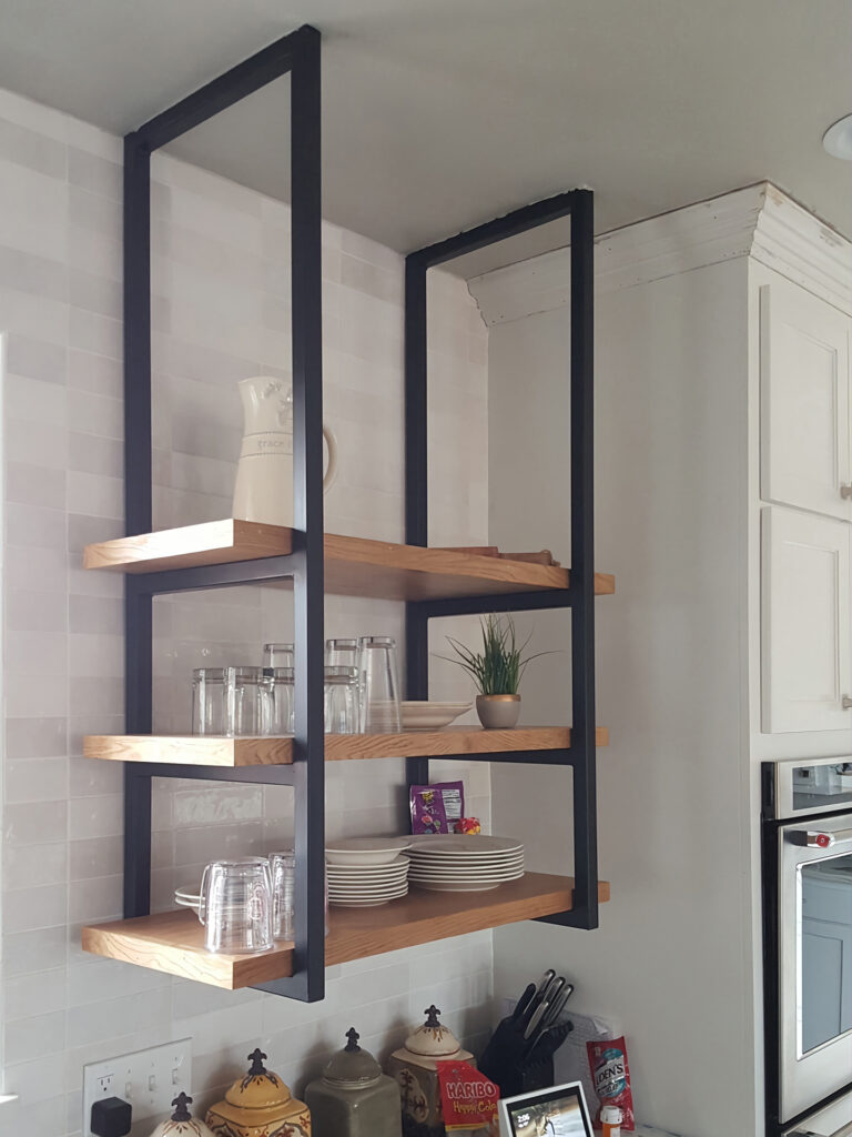 modern custom kitchen shelves