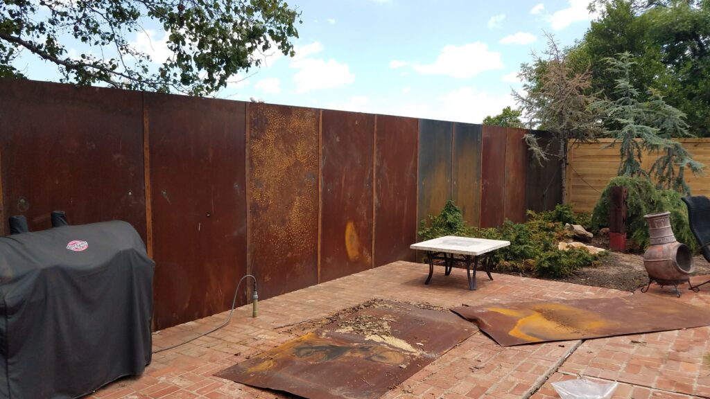 Custom metal backyard wall