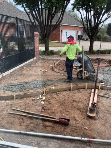 Beginning concrete installation